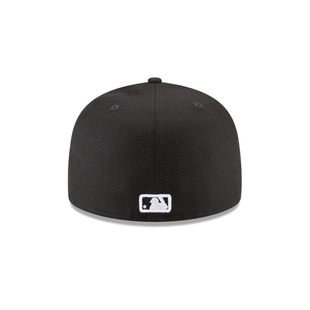 Los Angeles Angels Black and White Basic 59FIFTY Fitted Hat